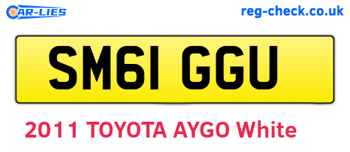 SM61GGU are the vehicle registration plates.