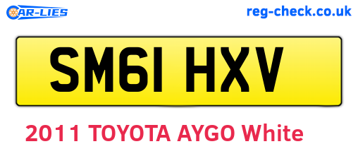 SM61HXV are the vehicle registration plates.