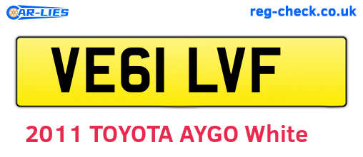 VE61LVF are the vehicle registration plates.