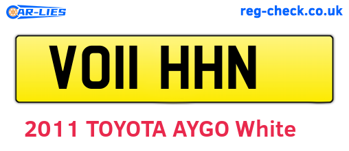 VO11HHN are the vehicle registration plates.