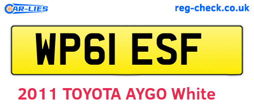 WP61ESF are the vehicle registration plates.