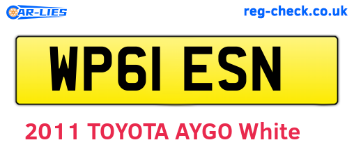 WP61ESN are the vehicle registration plates.