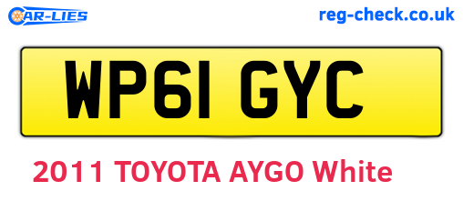 WP61GYC are the vehicle registration plates.
