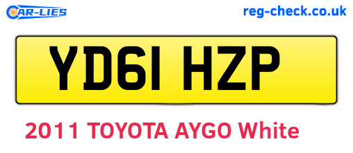 YD61HZP are the vehicle registration plates.