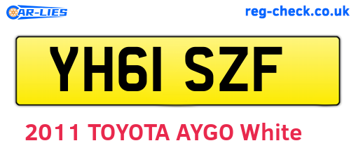 YH61SZF are the vehicle registration plates.