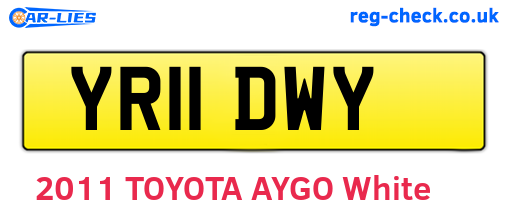 YR11DWY are the vehicle registration plates.