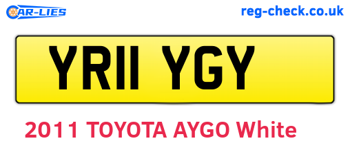 YR11YGY are the vehicle registration plates.