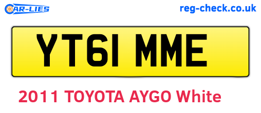 YT61MME are the vehicle registration plates.