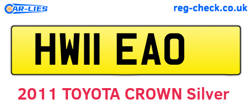 HW11EAO are the vehicle registration plates.