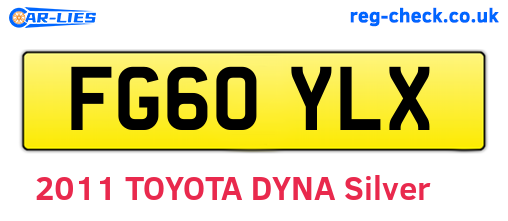 FG60YLX are the vehicle registration plates.