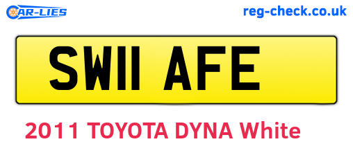 SW11AFE are the vehicle registration plates.