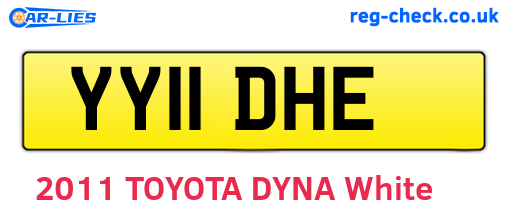 YY11DHE are the vehicle registration plates.