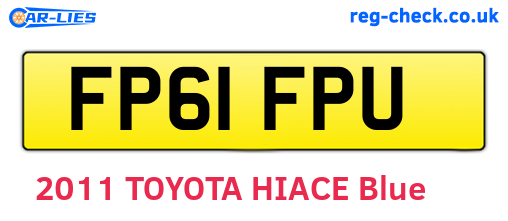FP61FPU are the vehicle registration plates.