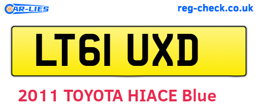 LT61UXD are the vehicle registration plates.
