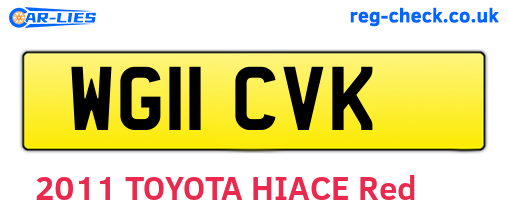 WG11CVK are the vehicle registration plates.