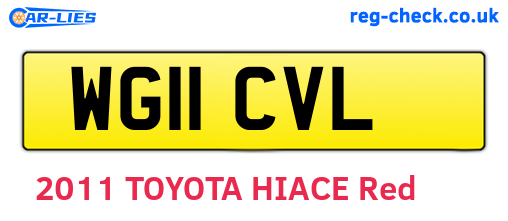 WG11CVL are the vehicle registration plates.