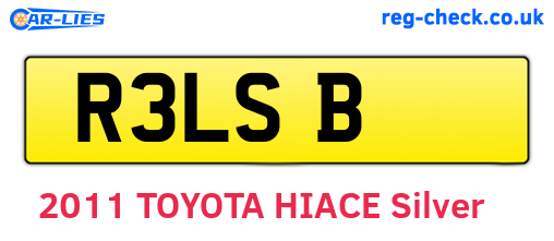 R3LSB are the vehicle registration plates.