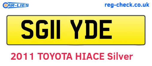 SG11YDE are the vehicle registration plates.
