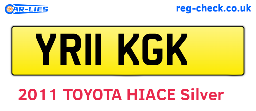 YR11KGK are the vehicle registration plates.