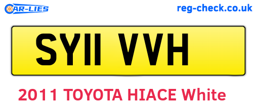 SY11VVH are the vehicle registration plates.