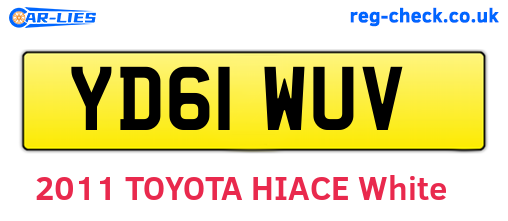 YD61WUV are the vehicle registration plates.
