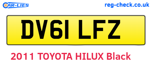 DV61LFZ are the vehicle registration plates.
