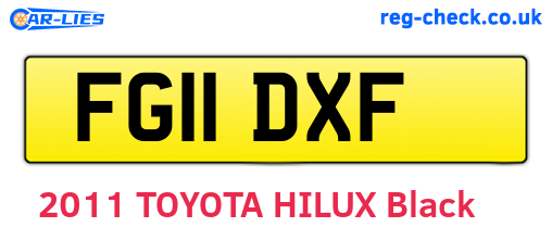 FG11DXF are the vehicle registration plates.