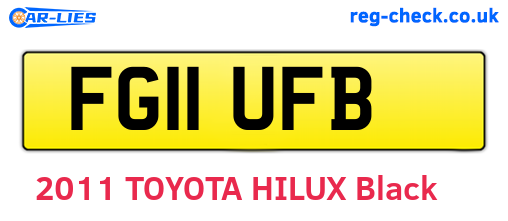 FG11UFB are the vehicle registration plates.