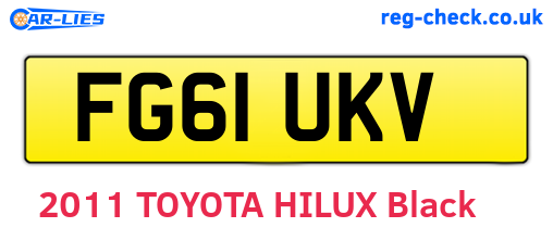 FG61UKV are the vehicle registration plates.