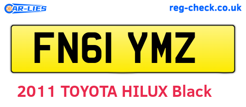 FN61YMZ are the vehicle registration plates.