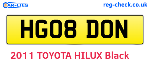 HG08DON are the vehicle registration plates.