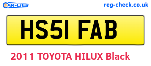HS51FAB are the vehicle registration plates.