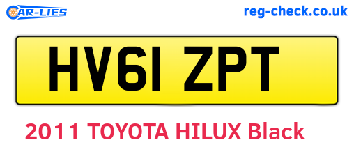 HV61ZPT are the vehicle registration plates.