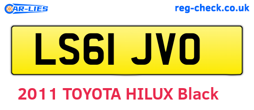 LS61JVO are the vehicle registration plates.