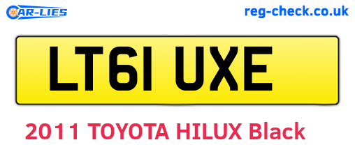 LT61UXE are the vehicle registration plates.