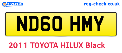 ND60HMY are the vehicle registration plates.