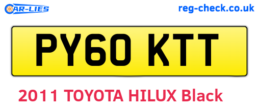 PY60KTT are the vehicle registration plates.