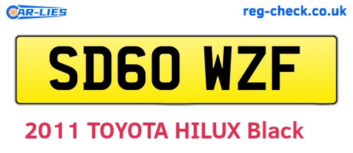 SD60WZF are the vehicle registration plates.