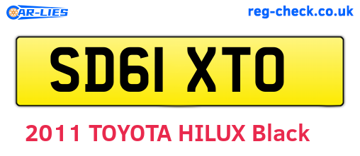 SD61XTO are the vehicle registration plates.