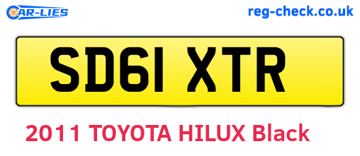 SD61XTR are the vehicle registration plates.