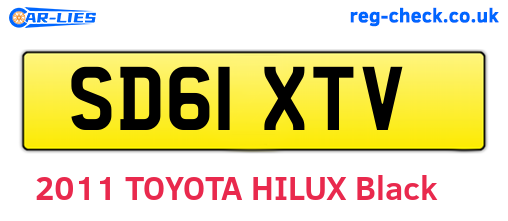 SD61XTV are the vehicle registration plates.