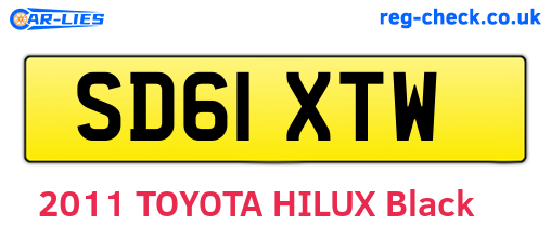 SD61XTW are the vehicle registration plates.