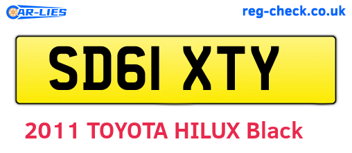 SD61XTY are the vehicle registration plates.