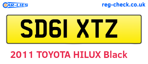 SD61XTZ are the vehicle registration plates.
