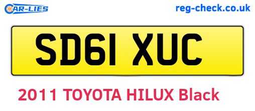 SD61XUC are the vehicle registration plates.