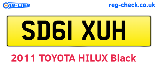 SD61XUH are the vehicle registration plates.