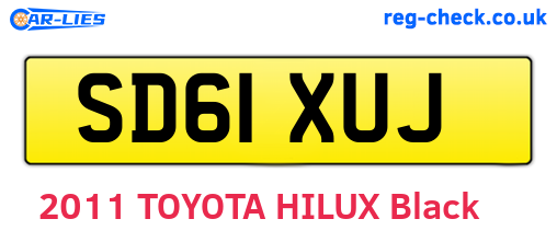 SD61XUJ are the vehicle registration plates.