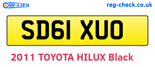 SD61XUO are the vehicle registration plates.