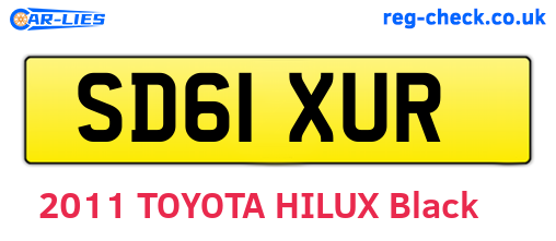 SD61XUR are the vehicle registration plates.