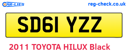 SD61YZZ are the vehicle registration plates.